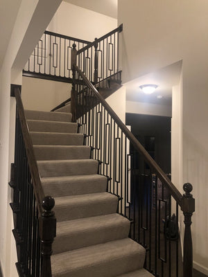 Contemporary Series 1/2" Square 3 - 3/4" x 44"H Single Rectangle Hollow Iron Baluster (9089CS) - Stair Parts USA