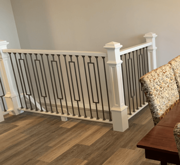 Contemporary Series 1/2" Square 3 - 3/4" x 44"H Single Rectangle Hollow Iron Baluster (9089CS) - Stair Parts USA