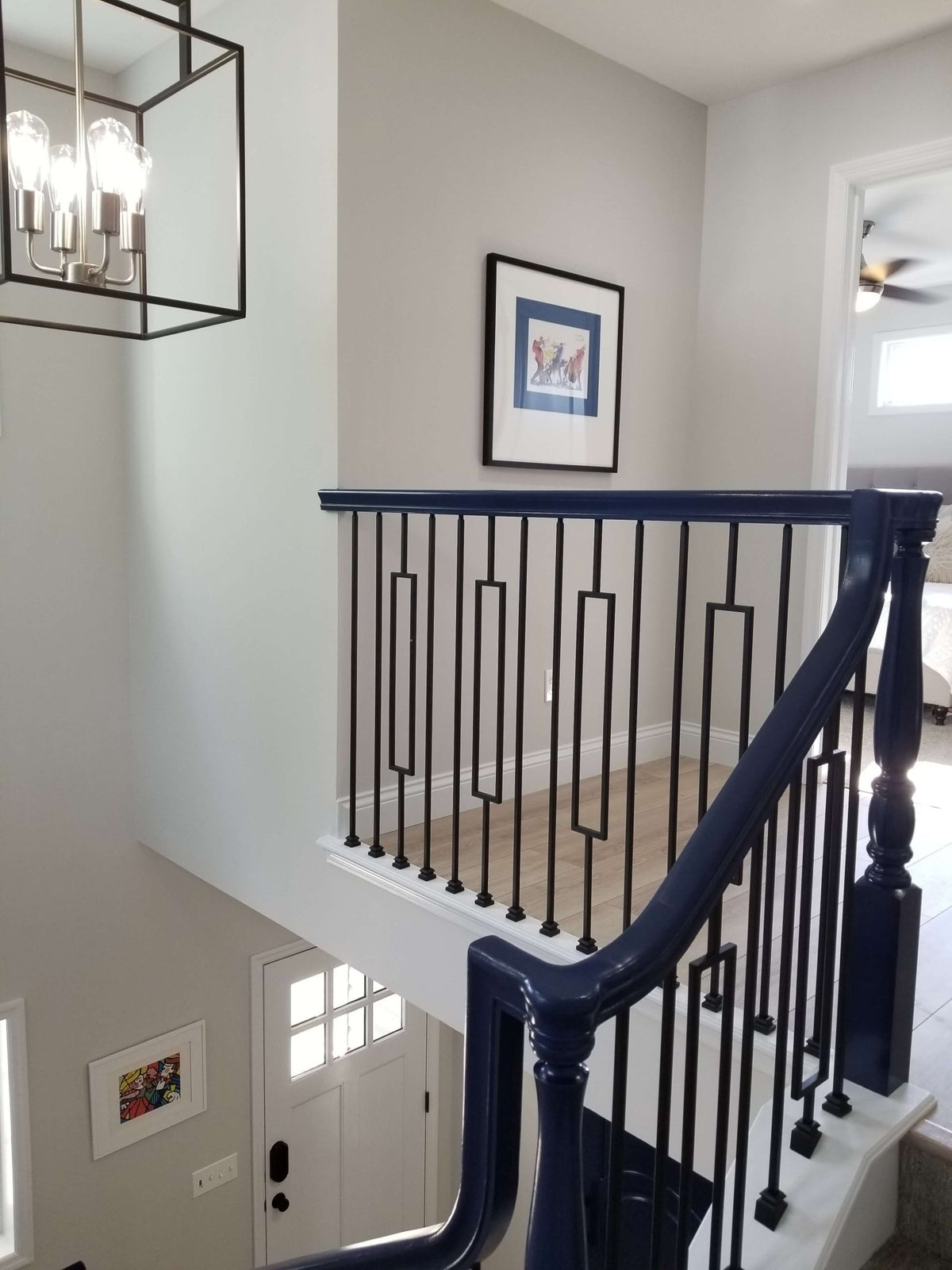 Contemporary Series 1/2" Square 3 - 3/4" x 44"H Single Rectangle Hollow Iron Baluster (9089CS) - Stair Parts USA