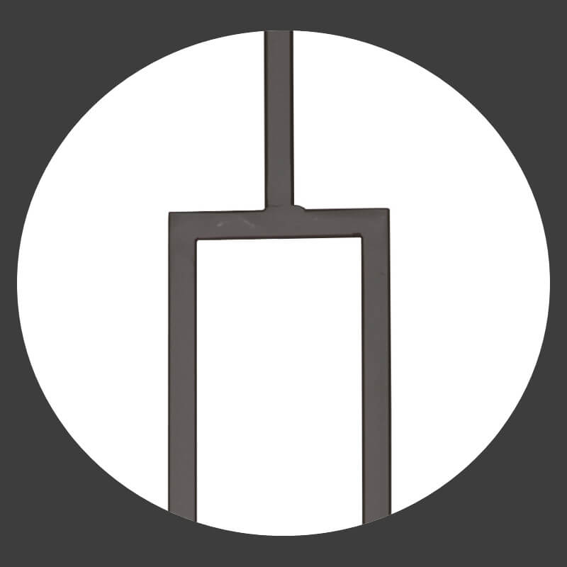 Contemporary Series 1/2" Square 3 - 3/4" x 44"H Single Rectangle Hollow Iron Baluster (9089CS) - Stair Parts USA