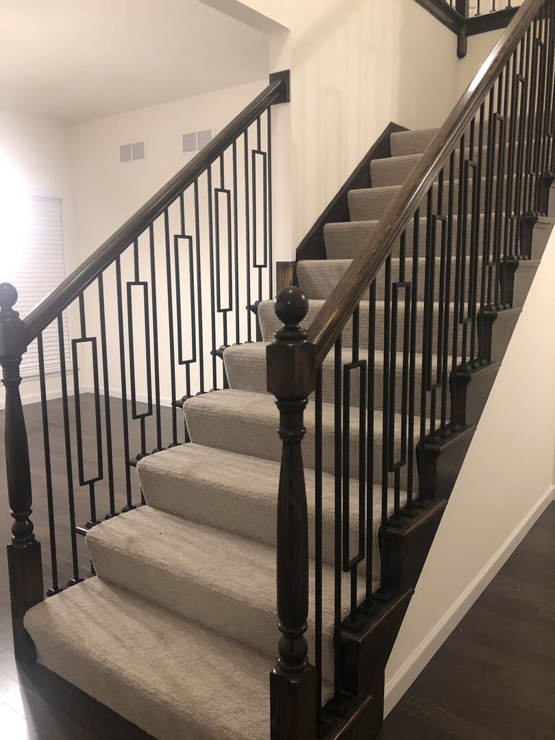 Contemporary Series 1/2" Square 3 - 3/4" x 44"H Single Rectangle Hollow Iron Baluster (9089CS) - Stair Parts USA