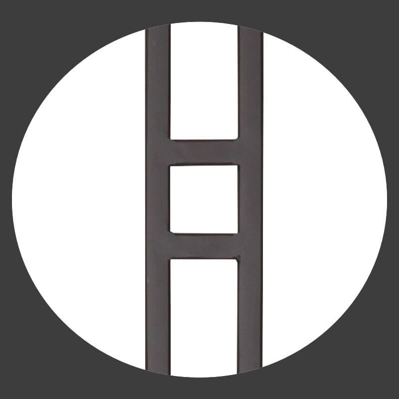 Contemporary Series 1/2" Square x 2 - 1/4" x 44"H Double Bar Hollow Iron Baluster (9087CS) - Stair Parts USA