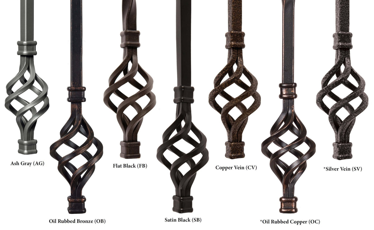 Contemporary Series 1/2" Square x 2 - 1/4" x 44"H Double Bar Hollow Iron Baluster (9087CS) - Stair Parts USA