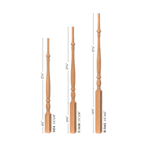 Country 1 - 3/4" 5434R Elegant Rise Reeded (1 - 2 Weeks) Pin Top Baluster - Stair Parts USA