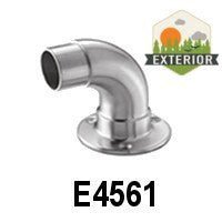 Curved Elbow with Mounting Plate for E001 Tubular Stainless Steel Handrail / 1 2/3" Dia. x 5/64" (E4561) - Stair Parts USA