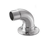 Curved Elbow with Mounting Plate for E001 Tubular Stainless Steel Handrail / 1 2/3" Dia. x 5/64" (E4561) - Stair Parts USA