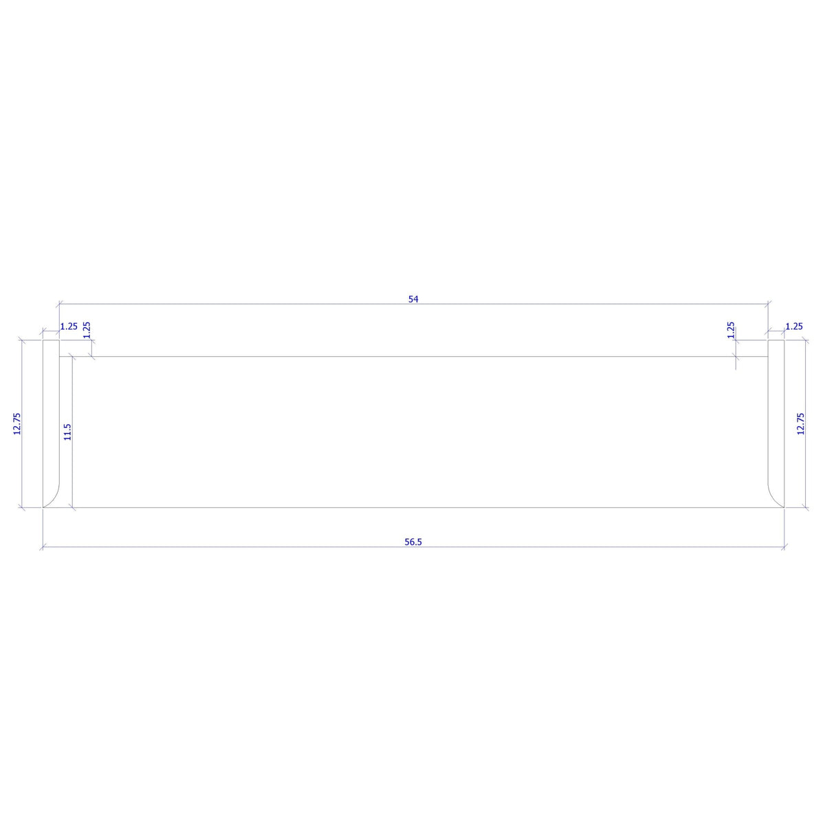 Double Return 1&quot; x 11 - 1/2&quot; Stair Tread (1400DR) - Stair Parts USA