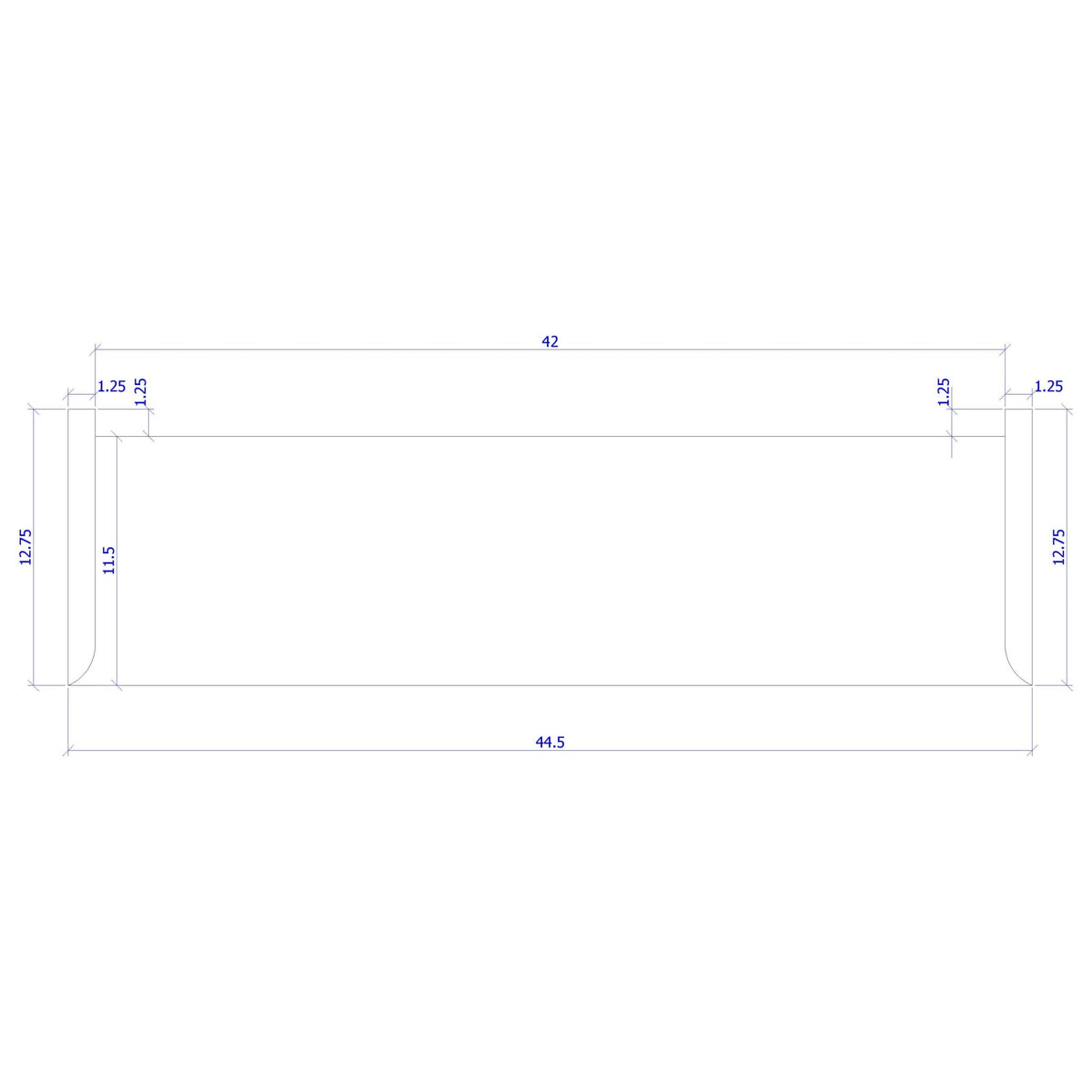 Double Return 1&quot; x 11 - 1/2&quot; Stair Tread (1400DR) - Stair Parts USA