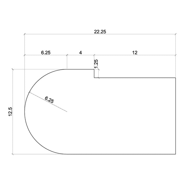 False End Starting Step & Riser - Standard Size (8010-2) - Stair Parts USA
