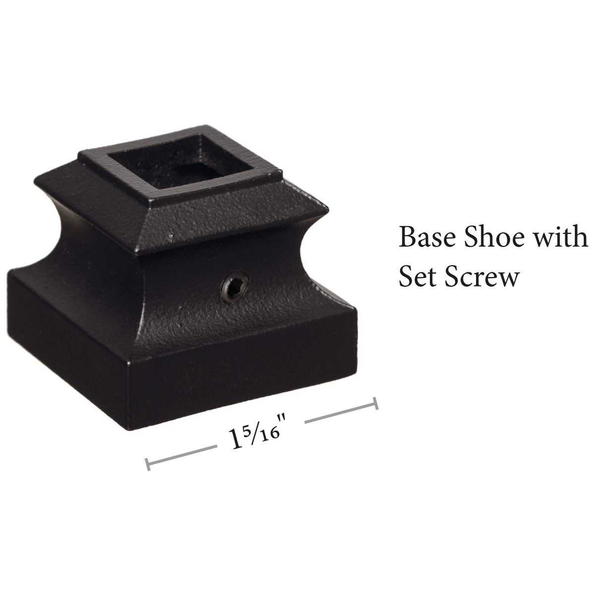 Flat Shoe w/ set screw for Square Hollow Iron Baluster (9062BS) - Stair Parts USA