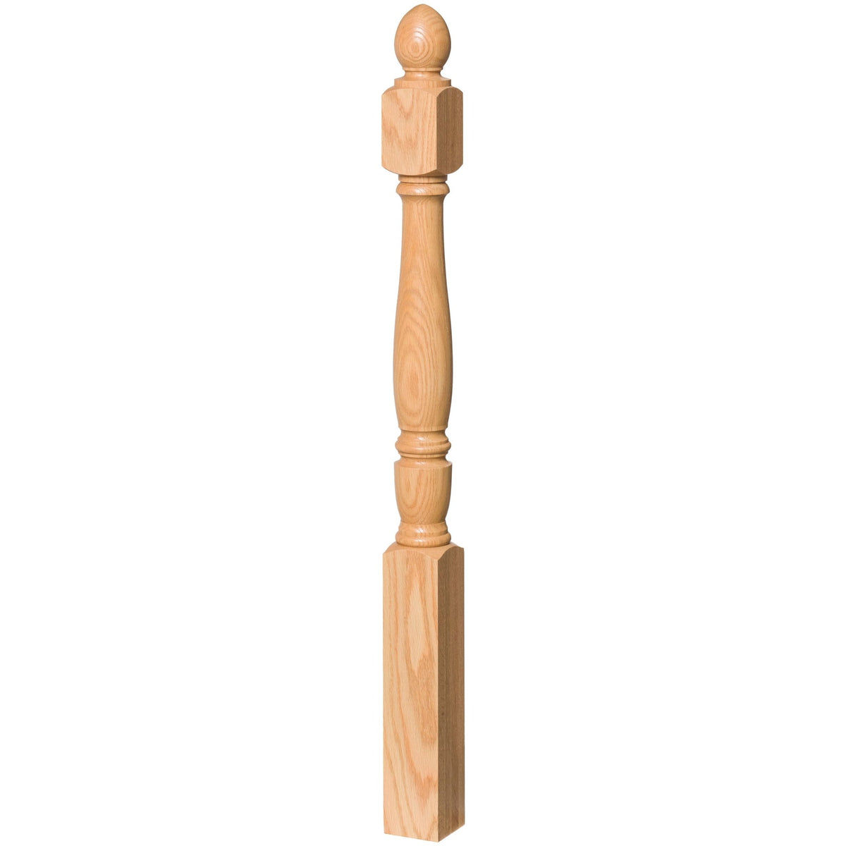 Georgia 3 - 1/2&quot; x 48&quot; 4540 Turned Newel w/Plain Pineapple Top (4540, 4540F, 4540T) - Stair Parts USA