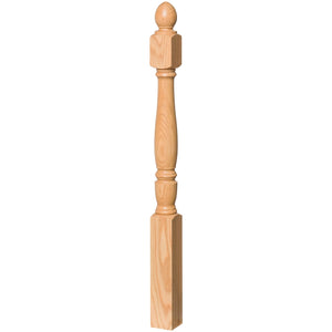Georgia 3 - 1/2" x 48" 4540 Turned Newel w/Plain Pineapple Top (4540, 4540F, 4540T) - Stair Parts USA