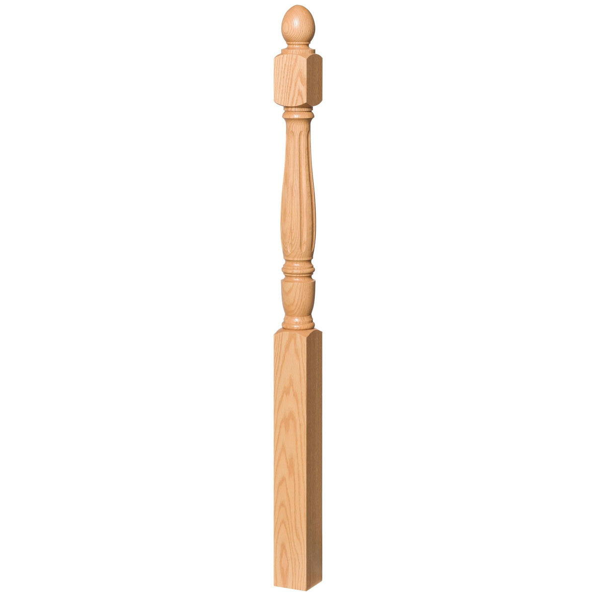 Georgia 3 - 1/2&quot; x 56&quot; 4542 Turned Newel w/Plain Pineapple Top (4542, 4542F, 4542T) - Stair Parts USA