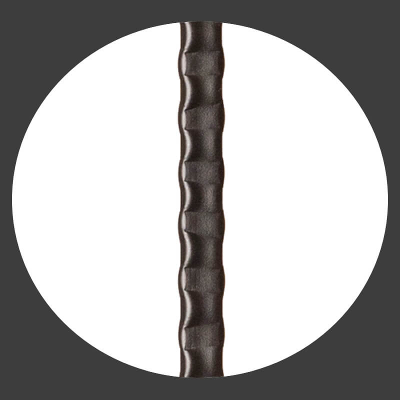 Gothic Series 9/16&quot; Square x 44&quot;H Plain Hammered Bar Hollow Iron Baluster (9016HG) - Stair Parts USA