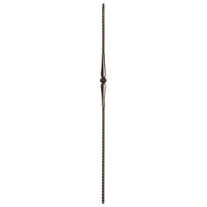 Gothic Series 9/16" Square x 44"H Single Knuckle with Hammered Bar Hollow Iron Baluster (9017HG) - Stair Parts USA