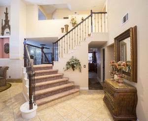 Hammered Edge Series 9/16" Square x 44"H Double Basket with Hammered Edge Hollow Iron Baluster (9028HE) - Stair Parts USA