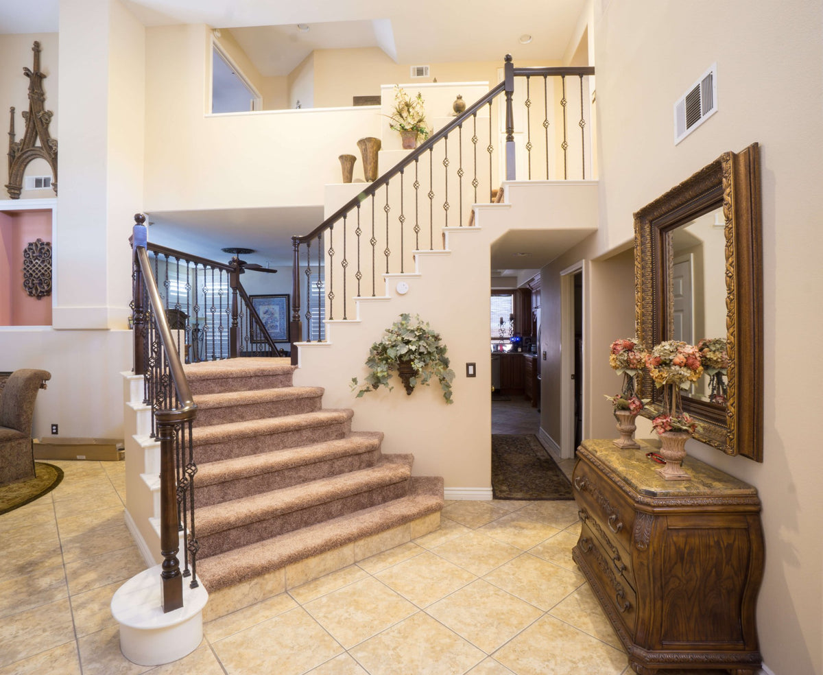 Hammered Edge Series 9/16&quot; Square x 44&quot;H Single Basket with Hammered Edge Hollow Iron Baluster (9027HE) - Stair Parts USA