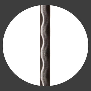 Hammered Edge Series 9/16" Square x 44"H Single Feather with Hammered Edge Hollow Iron Baluster (9021HE) - Stair Parts USA