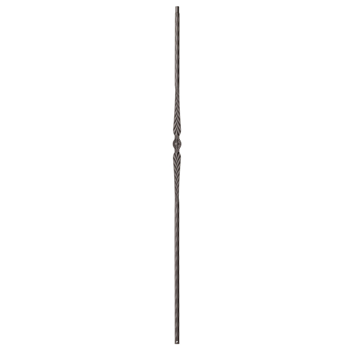 Hammered Edge Series 9/16&quot; Square x 44&quot;H Single Feather with Hammered Edge Hollow Iron Baluster (9021HE) - Stair Parts USA