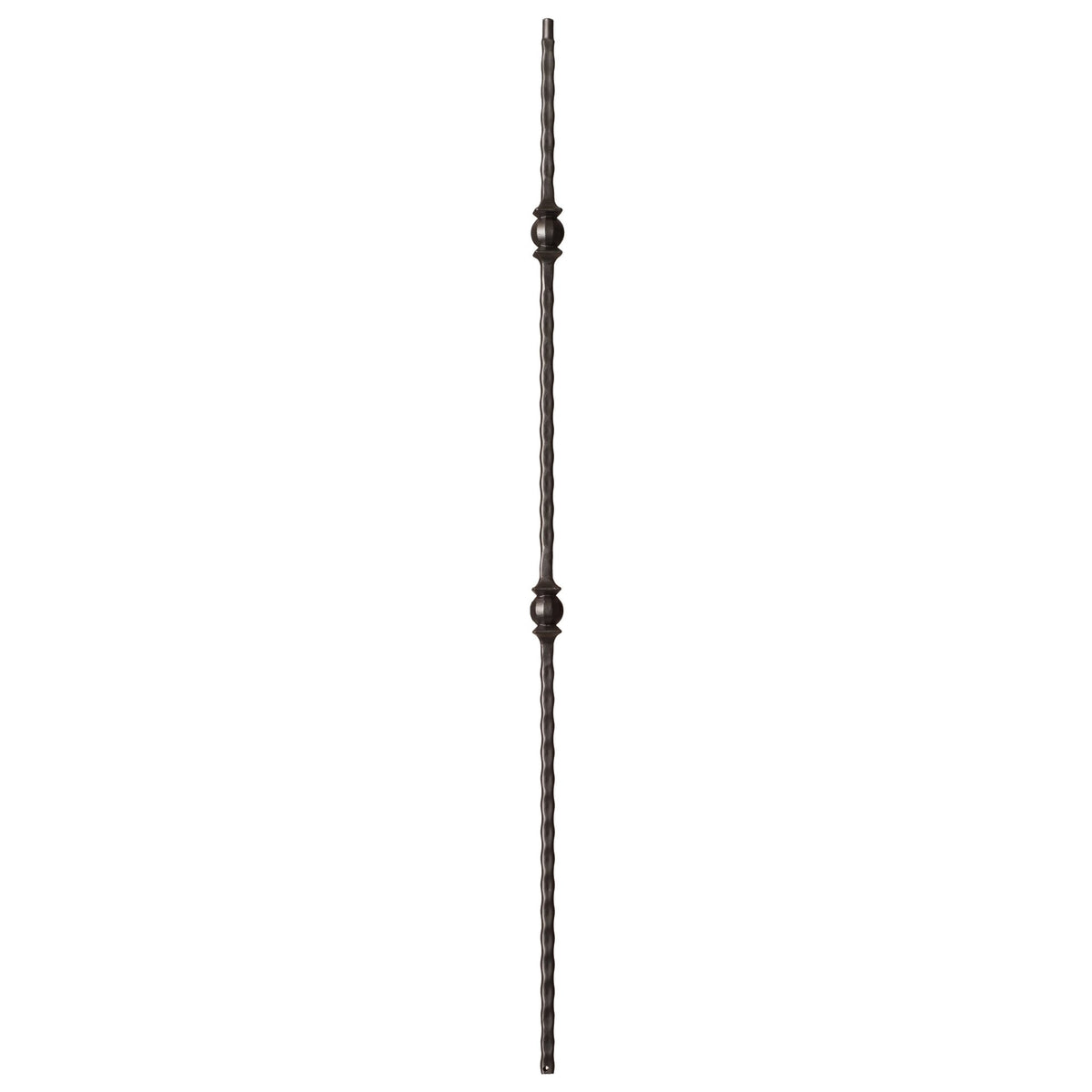 Hammered Face Series 9/16&quot; Square x 44 - 3/32&quot;H Double Ball with Hammered Face - Hollow Iron Baluster (9033HF) - Stair Parts USA