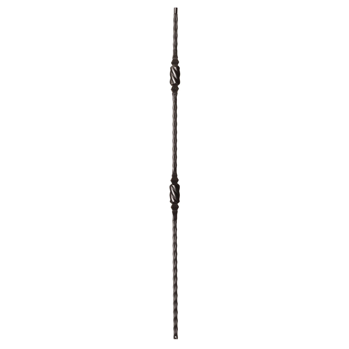 Hammered Face Series 9/16&quot; Square x 44 - 3/32&quot;H Double Knob with Hammered Face - Hollow Iron Baluster (9046HF) - Stair Parts USA