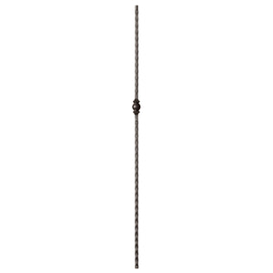Hammered Face Series 9/16" Square x 44 - 3/32"H Single Ball with Hammered Face - Hollow Iron Baluster (9032HF) - Stair Parts USA