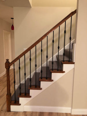 Hammered Face Series 9/16" Square x 44 - 3/32"H Single Ball with Hammered Face - Hollow Iron Baluster (9032HF) - Stair Parts USA