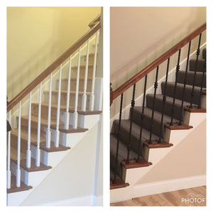 Hammered Face Series 9/16" Square x 44 - 3/32"H Single Ball with Hammered Face - Hollow Iron Baluster (9032HF) - Stair Parts USA