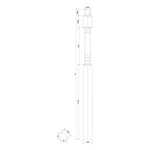 Hampton 3 - 1/2" 4500 Short Block Turned Newel (4500, 4504, 4508) - Stair Parts USA