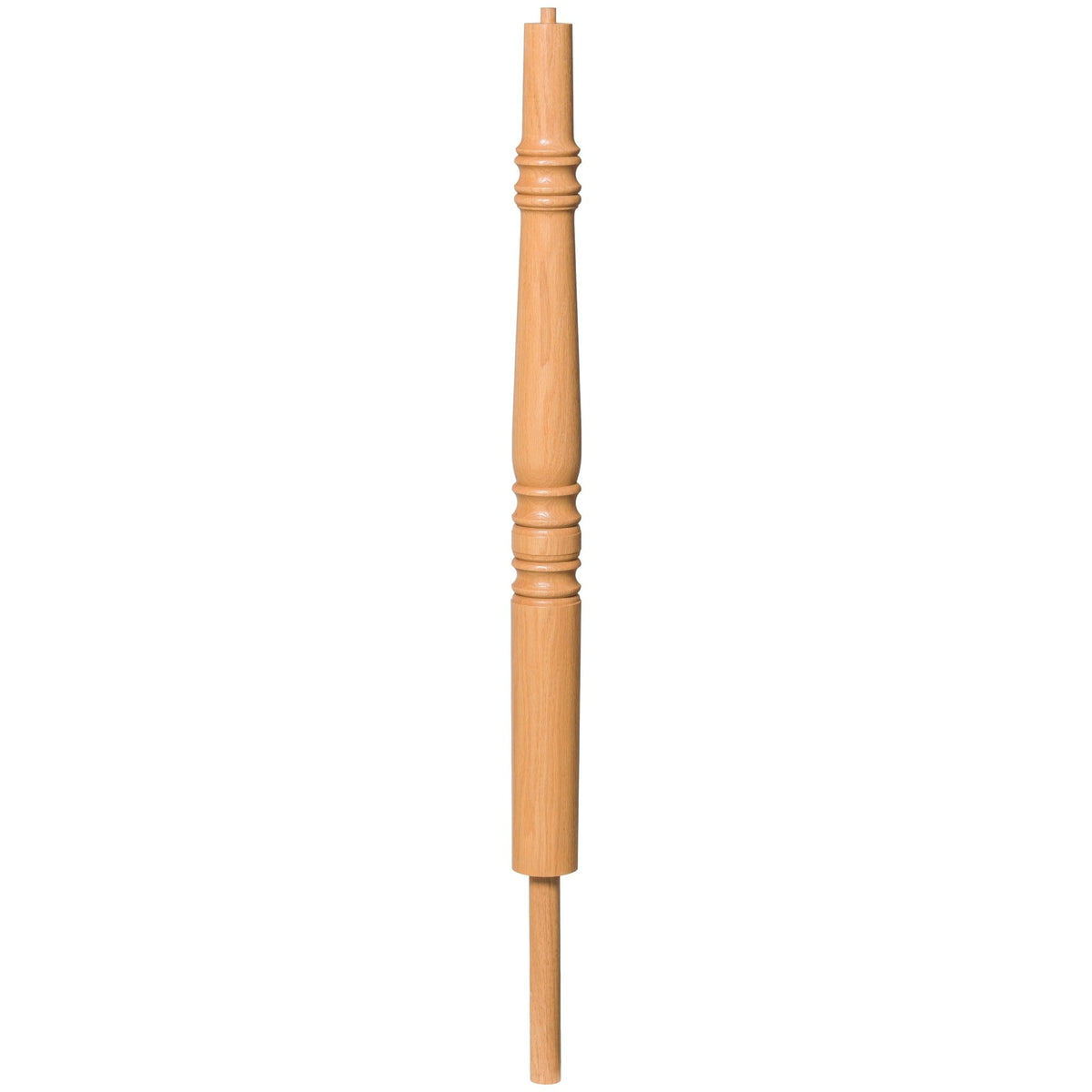 Hampton 3 - 1/2&quot; x 41&quot; 4272RB Pin Top Turned Newel w/Round Base and Adjustable Dowel - Stair Parts USA