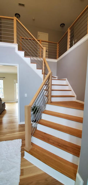 Horizontal Hollow Iron Bar Railing - Stainless Steel Finish / 5/8 - inch (CS511) - Stair Parts USA