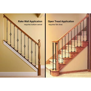 KNEE WALL SERIES: "Ole Iron Slides" - 1/2" Square x 26 - 1/2" - 32"H - Plain Style - Adjustable Hollow Iron Baluster (KW - ISPLA) - Stair Parts USA