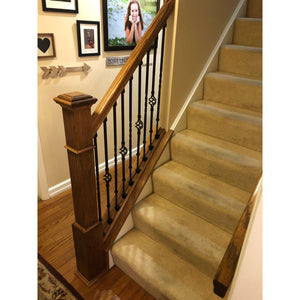 KNEE WALL SERIES - "Ole Iron Slides" - 1/2" Square x 26 - 1/2" - 32"H Single Twist Adjustable Hollow Iron Baluster (KW - ISTW) - Stair Parts USA