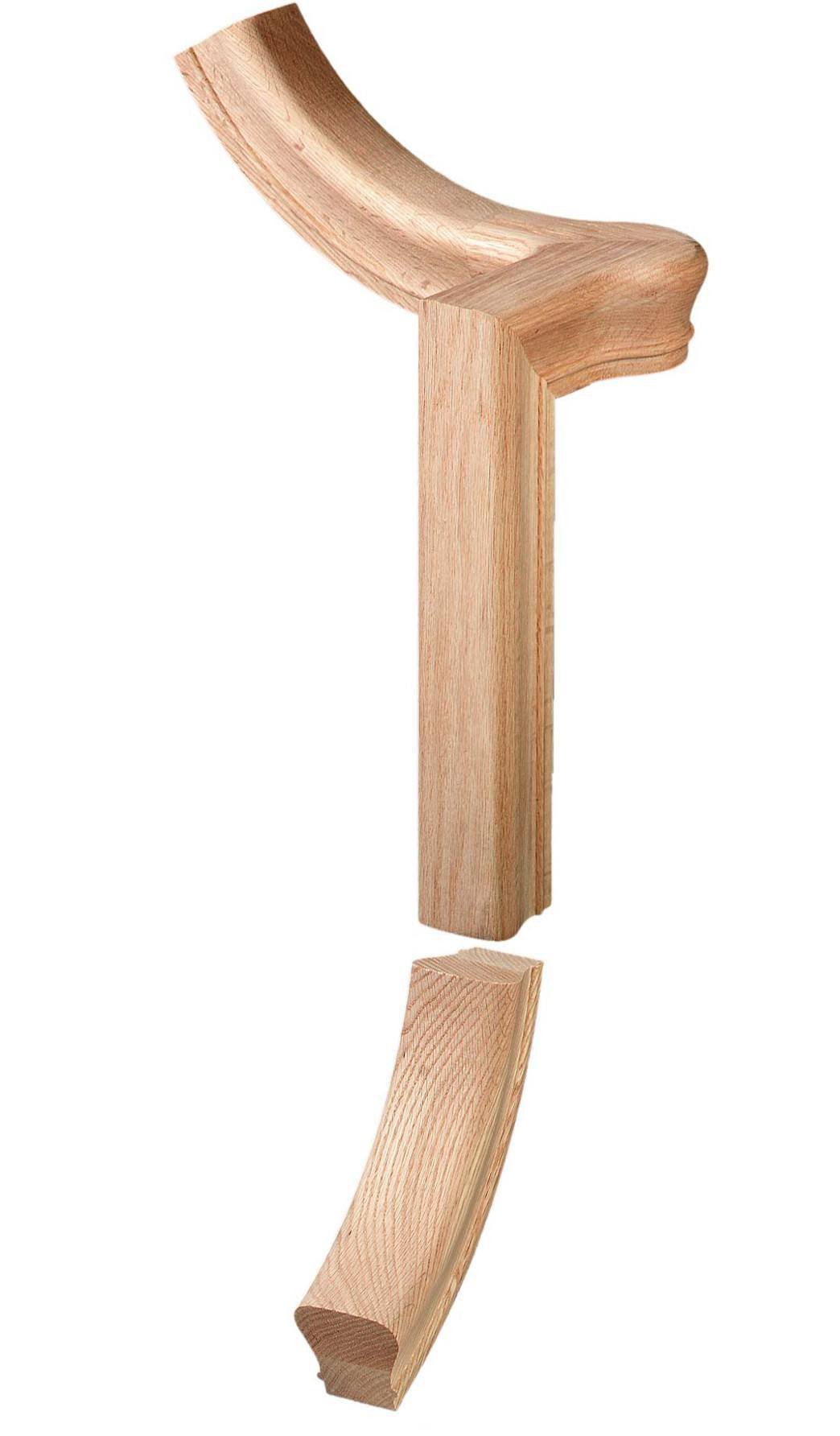 Left Hand Gooseneck Up Easing w/Cap Fitting for 6710 Handrail (7760 - 2) - Stair Parts USA