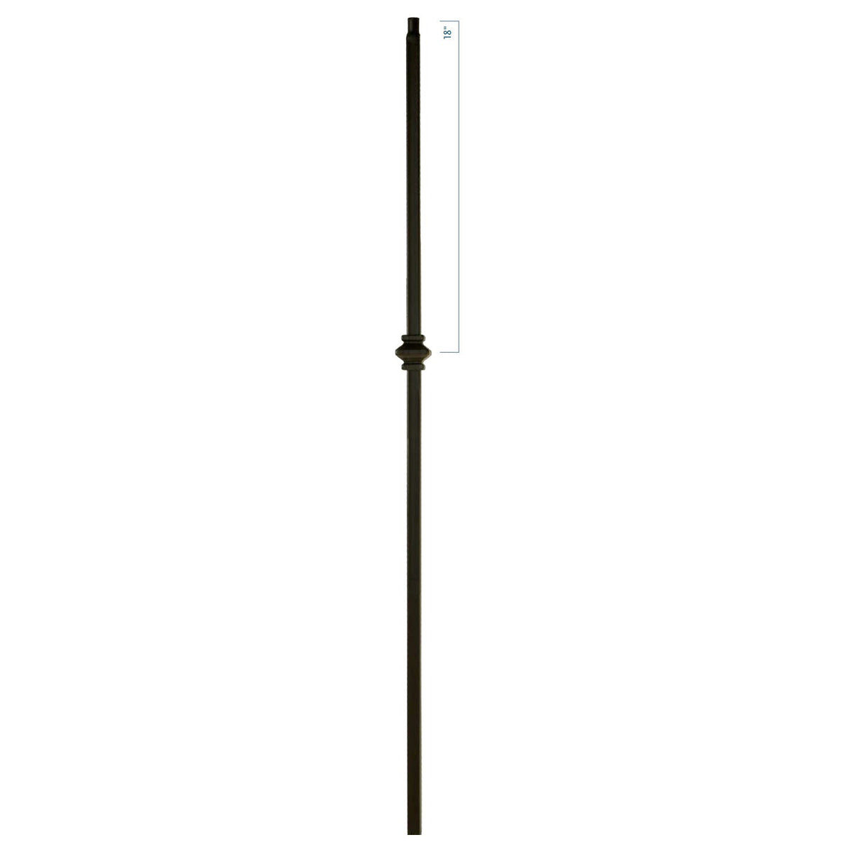 MEGA Series 3/4" Square x 44"H Single Knuckle Hollow Iron Baluster (MEGA - 1KNUC) - Stair Parts USA