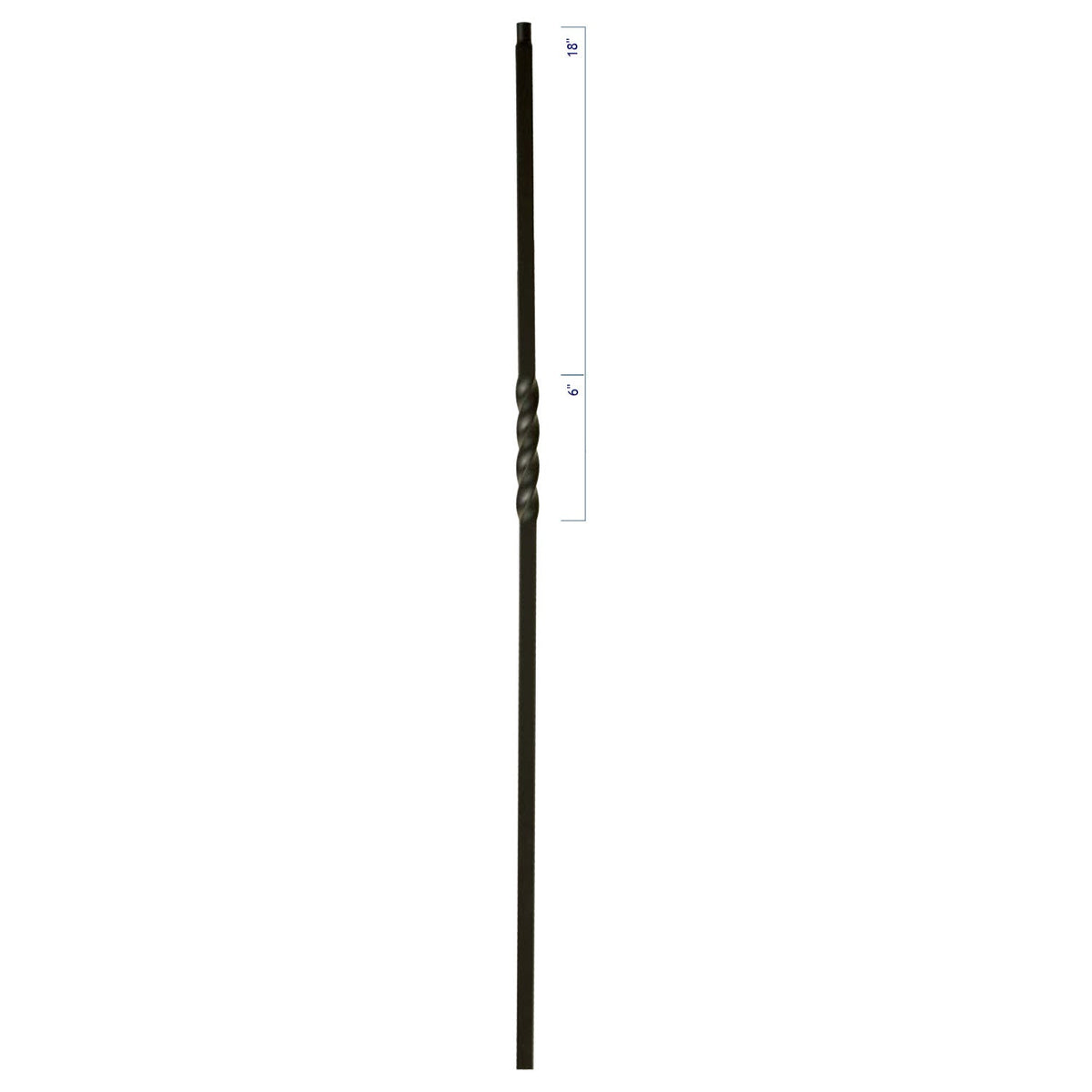 MEGA Series 3/4" Square x 44"H Single Twist Hollow Iron Baluster (MEGA - 1TW) - Stair Parts USA