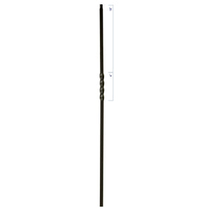 MEGA Series 3/4" Square x 44"H Single Twist Hollow Iron Baluster (MEGA - 1TW) - Stair Parts USA