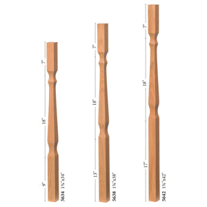 Mission 1 - 3/4" 5634 Elegant Rise Square Top Baluster (5634, 5638, 5642) - Stair Parts USA