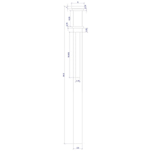 Mission Recessed Flat Panel 3 - 1/2" x 58" Solid Box Newel (MFP - 4075) - Stair Parts USA