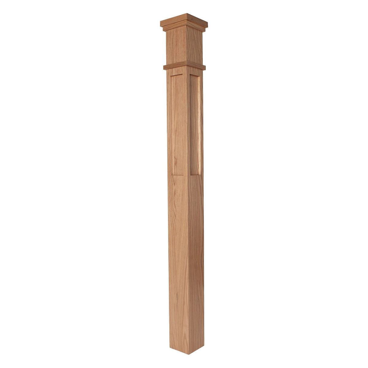 Mission Series: 4 - 3/4&quot; x 55&quot; Mission Flat Panel Box Newel (MFP - 4375) - Stair Parts USA