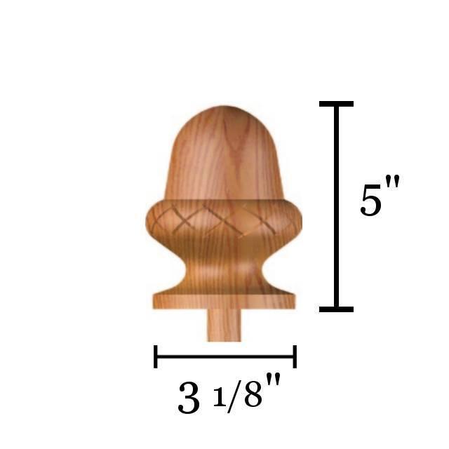 Bunker Hill CA-411 Carved Acorn Finial