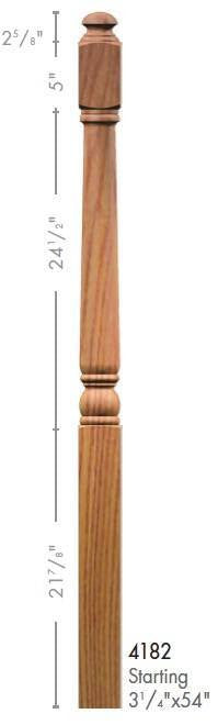 Colonial 3-1/4" x 54" 4182 Turned Newel w/Mushroom Top