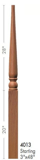 Colonial 3&quot; x 48&quot; 4013 Pin Top Turned Newel
