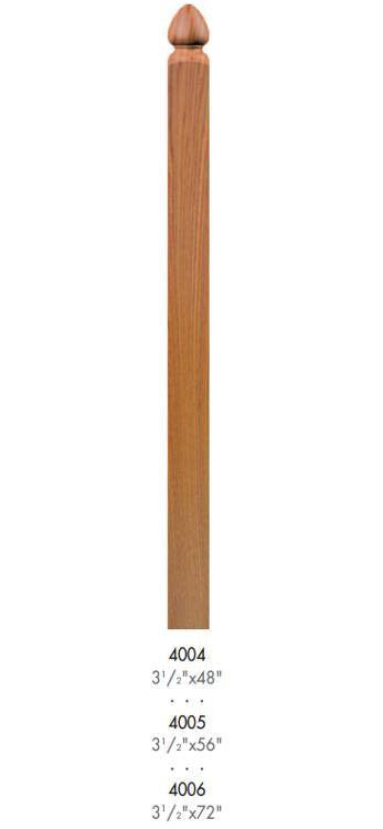 Contemporary 3-1/2" 4004 Tear Drop Turned Newel (4004, 4005, 4006)