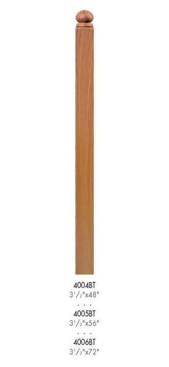 Contemporary 3-1/2" Newel w/Ball Top (4004BT, 4005BT, 4006BT)