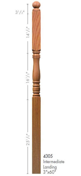 Hampton 3" x 60" 4305 Long Block Turned Newel