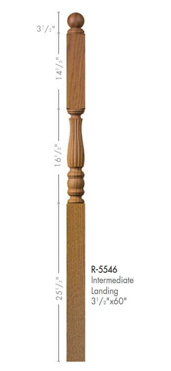 Utah 3-1/2" x 60" 5546 Long Block Turned Newel