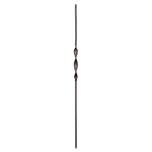Ribbon Series 1/2" Square x 44H Single Ribbon Hollow Iron Baluster (9010RS) - Stair Parts USA