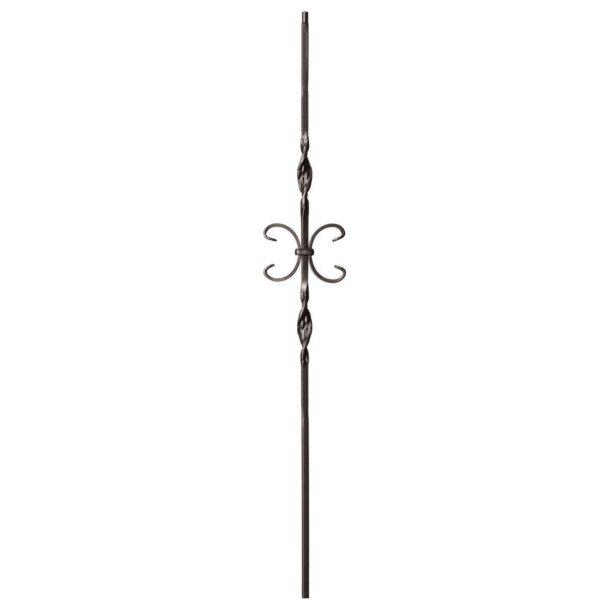 Ribbon Series 1/2&quot;Square x 44&quot;H Double Ribbon and Butterfly Hollow Iron Baluster (9014RS) - Stair Parts USA