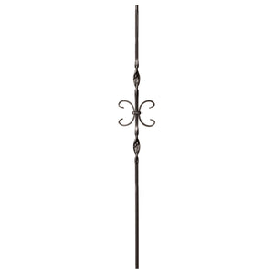 Ribbon Series 1/2"Square x 44"H Double Ribbon and Butterfly Hollow Iron Baluster (9014RS) - Stair Parts USA